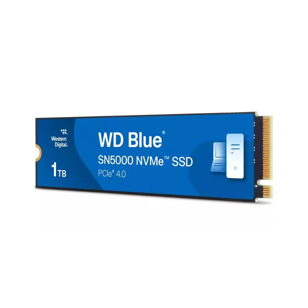 Obrázek produktu WD Blue SN5000 1TB WDS100T4B0E NVMe M.2 PCIe Gen4 Interní M.2 2280