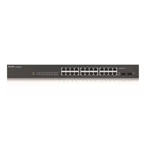 obrázek produktu Zyxel 24xGb 2xSFP fanless rack web sw.GS1900-24 v2