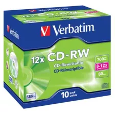 obrázek produktu VERBATIM CD-RW SERL 700MB, 12x, jewel case 10 ks
