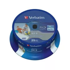 obrázek produktu VERBATIM BD-R SL DataLife 25GB, 6x, printable, spindle 25 ks