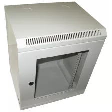 obrázek produktu XtendLan 10\" nástěnný rozvaděč 9U 350x140, nosnost 50 kg, dveře z plexiskla, svařovaný, šedý