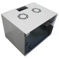 obrázek produktu XtendLan 19\" nástěnný rozvaděč 7U 520x400, nosnost 35 kg, skleněné kouřové dveře, svařovaný, šedý