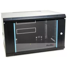 obrázek produktu XtendLan 19\" nástěnný rozvaděč 6U 600x450, nosnost 60 kg, skleněné dveře, svařovaný, černý