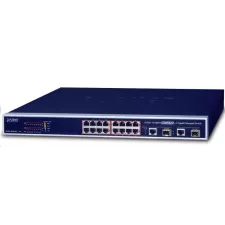 obrázek produktu PLANET FGSW-1816HPS síťový přepínač Řízený L2 Fast Ethernet (10/100) Podpora napájení po Ethernetu (PoE) Modrá