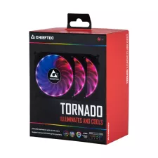 obrázek produktu CHIEFTEC sada ventilátorů Tornado / 3x 120mm fan / RGB LED / RGB ovladač / Dálkové ovládání / ultratichý 16 dBa