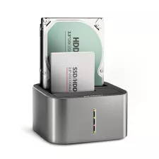 obrázek produktu AXAGON ADSA-DC, USB-C 5Gbps - 2x SATA 6G 2.5"/3.5" SSD/HDD CLONE DUAL dokovací stanice