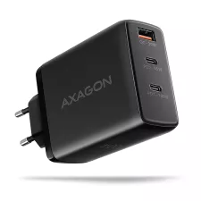 obrázek produktu AXAGON ACU-DPQ100, GaN nabíječka do sítě 100W, 3x port (USB-A + dual USB-C), PD3.0/PPS/QC4+/Apple, černá