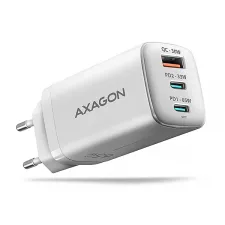 obrázek produktu AXAGON ACU-DPQ65W, GaN nabíječka do sítě 65W, 3x port (USB-A + dual USB-C), PD3.0/QC4+/PPS/Apple, bílá