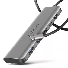 obrázek produktu AXAGON HMC-5H, USB 5Gbps hub, 3x USB-A, HDMI 4k/30Hz, PD 100W, kabel USB-C 100cm