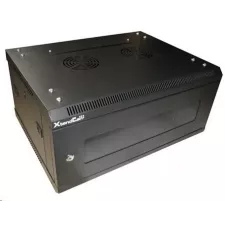 obrázek produktu XtendLan 19\" nástěnný rozvaděč 4U 600x450, nosnost 60 kg, skleněné kouřové dveře, svařovaný, černý