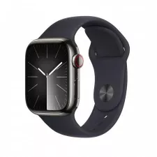 obrázek produktu Apple Watch Series 9 45mm Cellular Grafitově šedý nerez s temně inkoustovým sportovním řemínkem - S/M