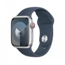 obrázek produktu APPLE Watch Series 9 GPS + Cellular 45mm Silver Aluminium Case with Storm Blue Sport Band - S/M