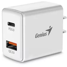 obrázek produktu GENIUS nabíječka PD-20AC, 20W, rychlé nabíjení, USB-C PD3.0, USB-A QC3.0, bílá