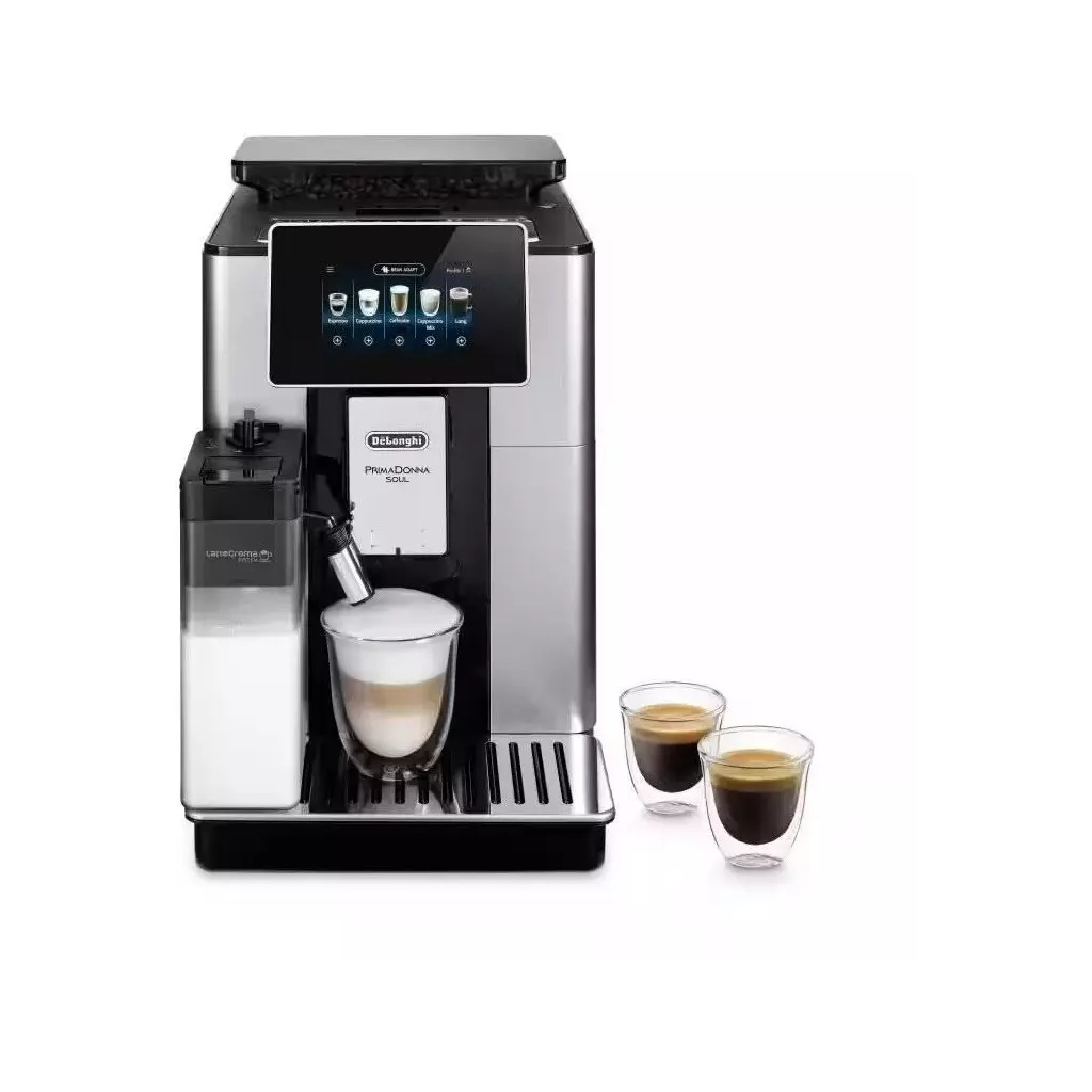 Obrázek produktu DeLonghi PrimaDonna Soul ECAM 610.55.SB automatický kávovar, 1450 W, 19 bar, vestavěný mlýnek, chytrý, mléčný systém
