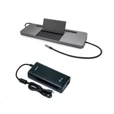 obrázek produktu i-tec USB-C Metal Ergonomic 4K 3x Display Docking Station, Power Delivery 85 W + i-tec Universal Charger 112 W