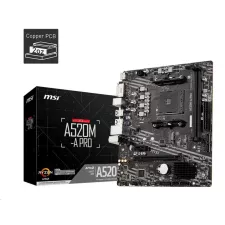 obrázek produktu MSI MB Sc AM4 A520M-A PRO, AMD A520, 2xDDR4, m-ATX