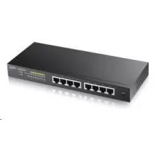 obrázek produktu Zyxel GS1900-8HP v3 8-port Desktop Gigabit Web Smart PoE switch: 8x Gigabit metal, IPv6, PoE budget 70W, fanless