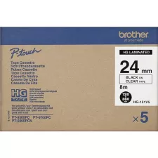 obrázek produktu BROTHER páska pro vysokorychlostní tisk HGE151V5 / průhledná-černá / 24mm