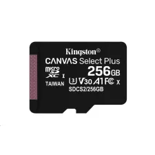 obrázek produktu Kingston MicroSDXC karta 256GB Canvas Select Plus 100R A1 C10 - 1 ks