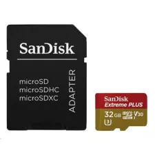 obrázek produktu SanDisk MicroSDHC karta 32GB Extreme PLUS (10MB/s, UHS-I V30, Rescue Pro Deluxe) + adaptér