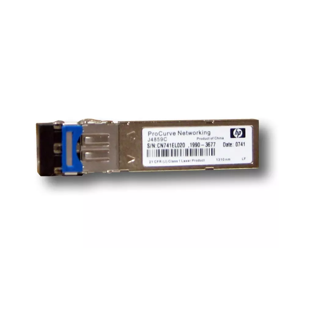Obrázek produktu SFP transceiver 1,25Gbps 1000BASE-LX SM 20km 1310nm (FP) LC duplex 0-70°C 3,3V DMI diagnostika HP kompat J4859D