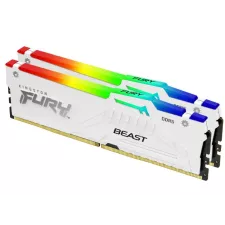 obrázek produktu KINGSTON DIMM DDR5 32GB (Kit of 2) 5600MT/s CL36 FURY Beast Bílá RGB EXPO