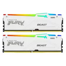 obrázek produktu KINGSTON DIMM DDR5 32GB (Kit of 2) 6400MT/s CL32 Non-ECC FURY Beast RGB XMP, Bílá