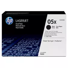 obrázek produktu HP 05X Black 2-pack LJ Toner Cart, CE505XD (6,500 / 6,500 pages)