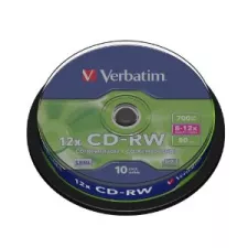 obrázek produktu VERBATIM CD-RW(10-Pack)Spindle/8x-12x/High Speed/DLP/700MB