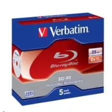obrázek produktu VERBATIM BD-RE SL 25GB, 2x, jewel case 5 ks