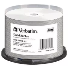obrázek produktu VERBATIM CD-R 700MB DLP/ 52x/ 80min/ WIDE Profesional Printable/ 50pack/ spindle