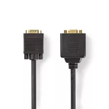 obrázek produktu VGA kabel | VGA Zástrčka | 2x VGA Zásuvka | Pozlacené | Maximální rozlišení: 1280x768 | 0.20 m | Kulatý | ABS | Černá | Plastový