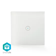 obrázek produktu SmartLife nástěnný vypínač | Wi-Fi | Jednoduchý | Nástěnný Držák | 1000 W | Android™ / IOS | Sklo | Bílá