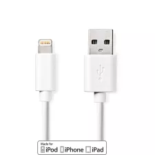 obrázek produktu Lightning Kabel | USB 2.0 | Apple Lightning 8pinový | USB-A Zástrčka | 480 Mbps | Poniklované | 1.00 m | Kulatý | PVC | Bílá | Box