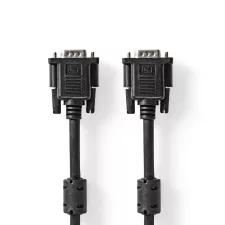 obrázek produktu VGA kabel | VGA Zástrčka | VGA Zástrčka | Poniklované | Maximální rozlišení: 1024x768 | 3.00 m | Kulatý | ABS | Černá | Box