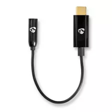 obrázek produktu USB-C™ Adaptér | USB 3.2 Gen 1 | USB-C™ Zástrčka | 3,5 mm Zásuvka | 0.15 m | Kulatý | Poniklované | PVC | Černá | Box