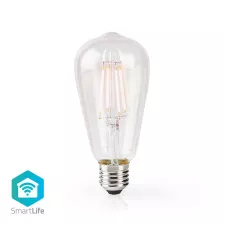 obrázek produktu SmartLife LED žárovka | Wi-Fi | E27 | 500 lm | 5 W | Teplá Bílá | 2700 K | Sklo | Android™ / IOS | ST64 | 1 kusů