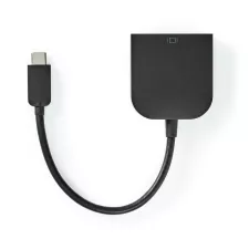 obrázek produktu USB-C™ Adaptér | USB 3.2 Gen 1 | USB-C™ Zástrčka | DVI-D 24+1 Zásuvka | 1080p | 0.20 m | Kulatý | Poniklované | PVC | Černá | Pl