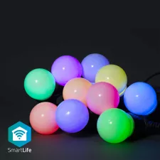 obrázek produktu Dekorativní Světla SmartLife | Party Lights | Wi-Fi | Bílá / RGB | 10 LED\'s | 9.00 m | Android™ | Průměr žárovky: 50 mm