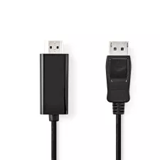 obrázek produktu Displayport kabel | DisplayPort Zástrčka | Konektor HDMI ™ | 1080p | Poniklované | 2.00 m | Kulatý | PVC | Černá | Label