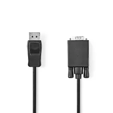 obrázek produktu VGA kabel | DisplayPort Zástrčka | VGA Zástrčka | Poniklované | Maximální rozlišení: 1080p | 2.00 m | Kulatý | PVC | Černá | Lab