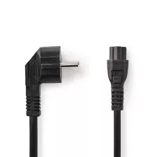 obrázek produktu Napájecí kabel | Typ F Zástrčka | IEC-320-C5 | Úhlový | Přímý | Poniklované | 5.00 m | Kulatý | PVC | Černá | Label