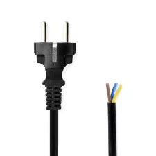 obrázek produktu Napájecí kabel | Typ F Zástrčka | Open | Přímý | Přímý | Poniklované | 3.00 m | Kulatý | PVC | Černá | Label