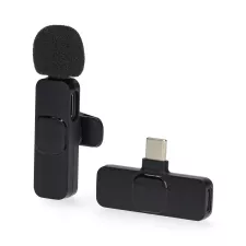obrázek produktu NEDIS bezdrátový mikrofon/ pro notebook / Smartphone / Tablet/ vypínač/ USB-C zásuvka/ kabel 1,8m/ černý