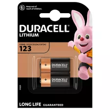 obrázek produktu Baterie lithiová, CR123A, Duracell, blistr, 2-pack, 42452