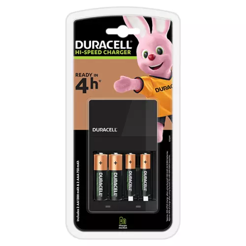 obrázek produktu DURACELL Nabíječka CEF14 se 2 nabíjecími bateriemi AA 2500 mAh a 2 nab, íjecími bateriemi AAA 900 mAh