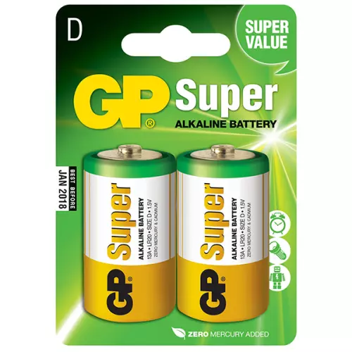 obrázek produktu Alkalická baterie GP Super LR20 (D), blistr