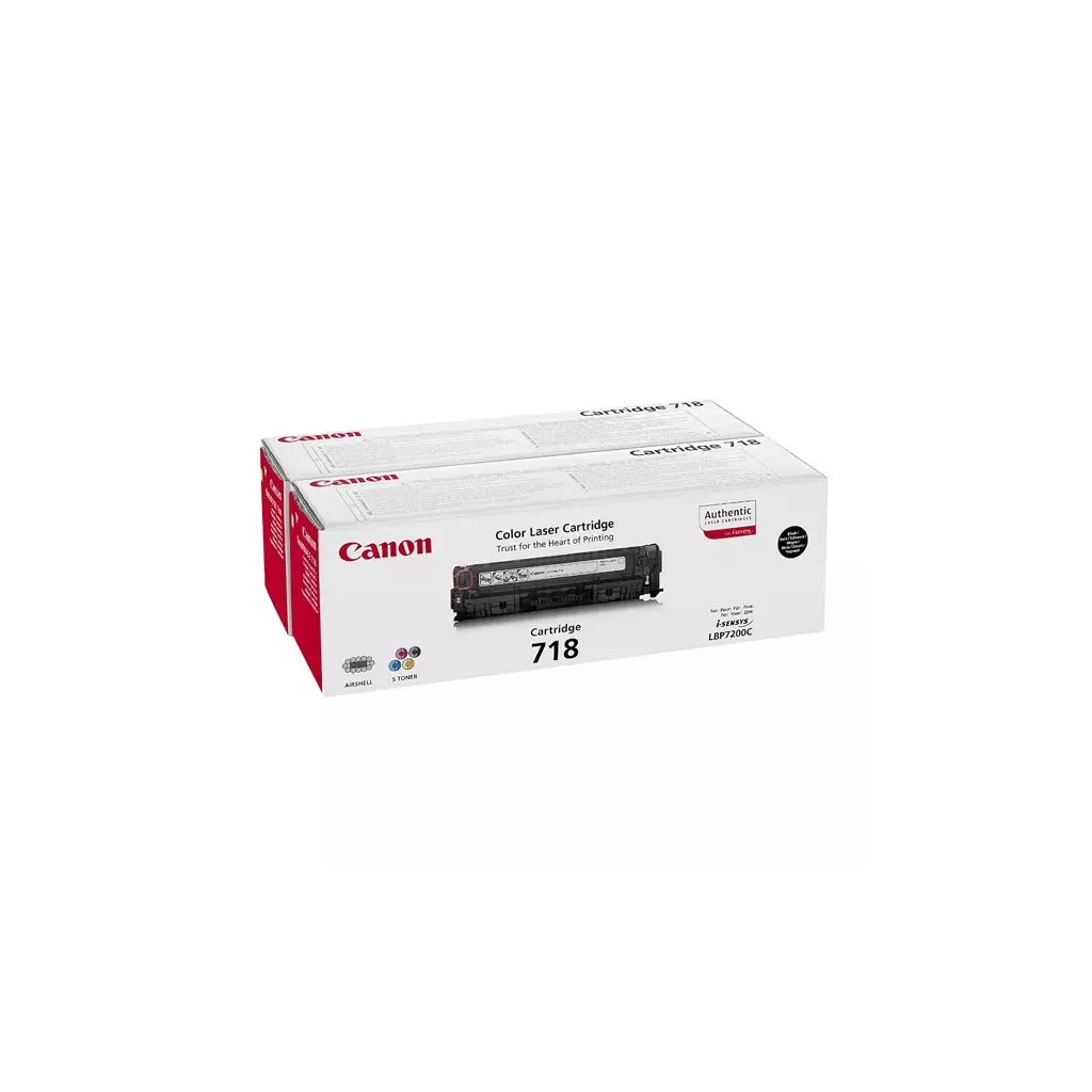 Obrázek produktu Canon originální toner CRG718, 2662B017, black, 6800str., Dual pack, 2ks