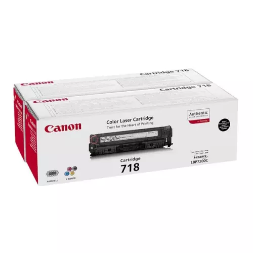 obrázek produktu Canon originální toner CRG718, 2662B017, black, 6800str., Dual pack, 2ks