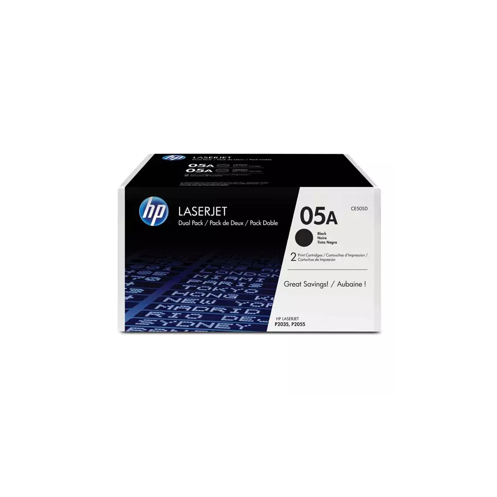 Obrázek produktu HP originální toner CE505D, HP 05A, black, 4600 (2x2300)str., 2ks